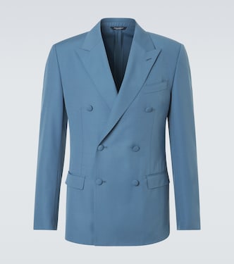 Double-breasted wool poplin suit jacket | Dolce&Gabbana