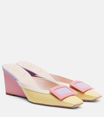 Belle Vivier 60 patent leather wedge mules | Roger Vivier