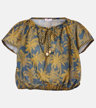 Crocodile printed cotton voile top | Eres