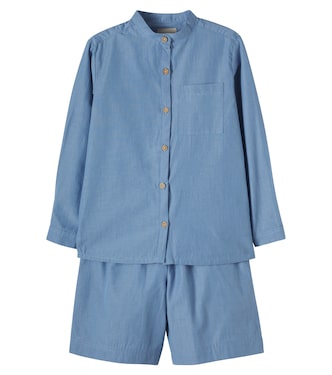 Set aus Hemd und Shorts aus Baumwoll-Chambray | Wheat