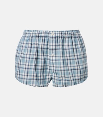 Shorts de algodón a cuadros | Acne Studios