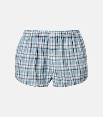 Checked cotton shorts | Acne Studios