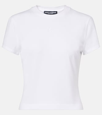 Embroidered cotton-blend jersey T-shirt | Dolce&Gabbana