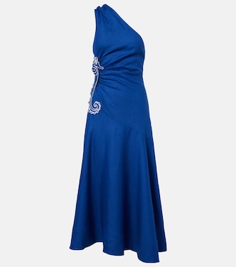Vestido midi asimétrico Seahorse de lino | Farm Rio