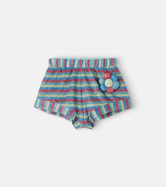 Lumière floral-appliqué striped shorts | Oséree Kids