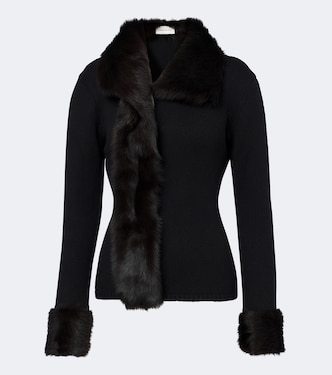 Shearling-trimmed wool and cashmere cardigan | Magda Butrym