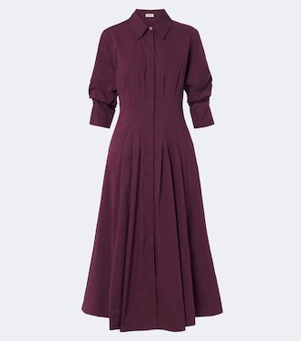 Jazz pleated cotton poplin shirt dress | Simkhai
