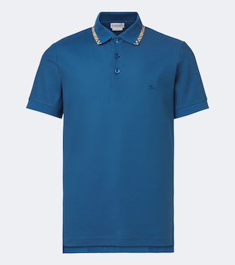 Polo Burberry Check in cotone piqué | Burberry