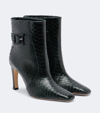 Rowan snake-effect leather ankle boots  | Malone Souliers