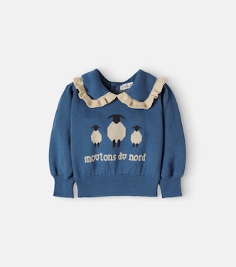 Baby ruffled cotton jacquard sweater | Emile et Ida
