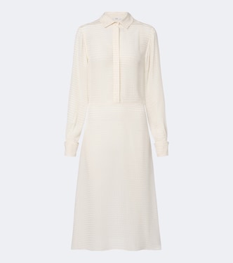 Vestido midi jacquard de seda | Fendi