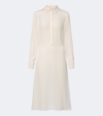 Chevron jacquard silk midi dress  | Fendi