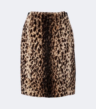 Leopard-print shearling and leather miniskirt | Jacques Wei