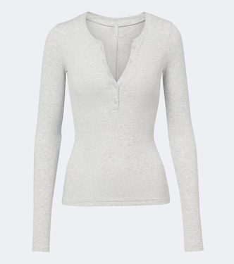 Top Henley Cotton Rib en coton mélangé | Skims