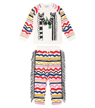 Ensemble sweat-shirt et pantalon imprimés en coton | Stella McCartney Kids