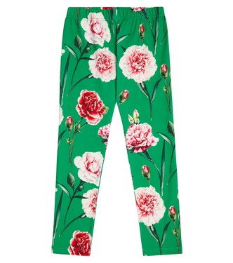 Leggings en mezcla de algodón floral | Dolce&Gabbana Kids
