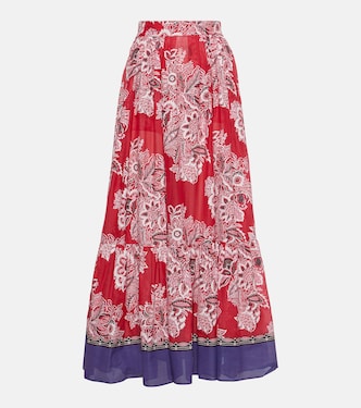 High-rise cotton and silk maxi skirt | Etro