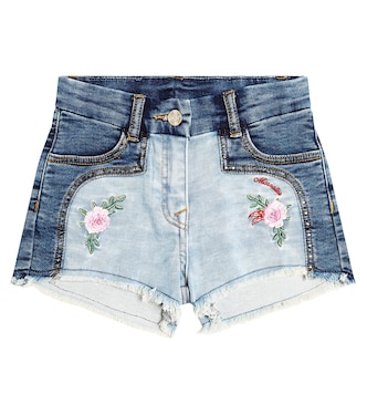 Embroidered denim shorts | Monnalisa