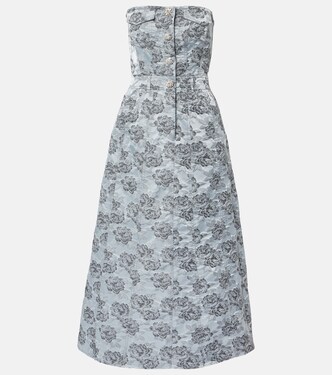 Robe midi en jacquard à fleurs | Ganni