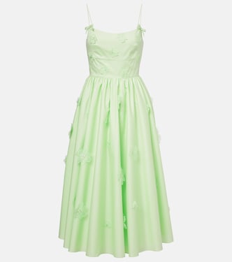 Robe midi en coton à fleurs | Self-Portrait