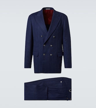 Pinstripe wool and cashmere suit | Brunello Cucinelli