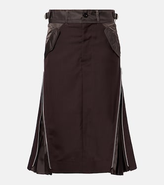 Pleated midi skirt | Sacai