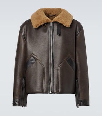 Shearling-lined leather jacket | Lemaire