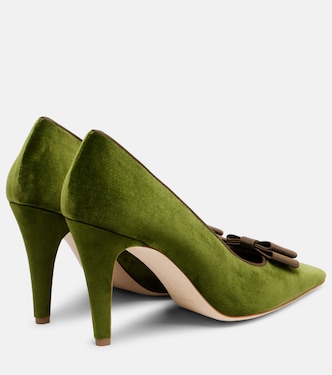 Readorhi bow-detail velvet pumps in green - Manolo Blahnik | Mytheresa