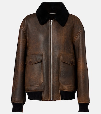 Anton shearling-lined leather bomber jacket | Nour Hammour