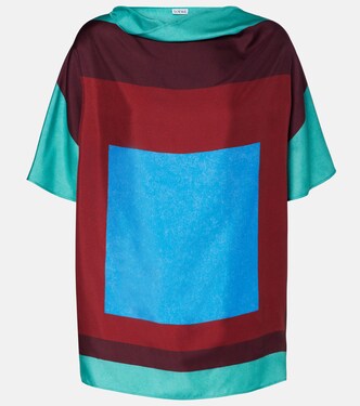 Printed silk satin top | Loewe