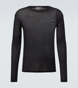 Camiseta de jersey de algodón con logo | Miu Miu