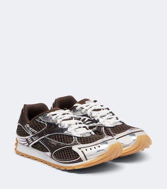 Orbit leather-trimmed sneakers | Bottega Veneta
