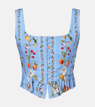 Eslabón printed cotton bustier top | Agua by Agua Bendita