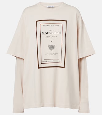 Layered logo cotton jersey top | Acne Studios