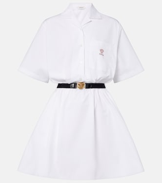 Belted cotton poplin minidress | Versace