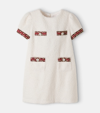 Kleid aus Bouclé mit Kristallen und Zierperlen | Patachou