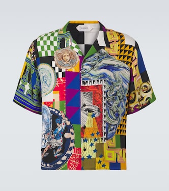Medusa silk twill bowling shirt | Versace