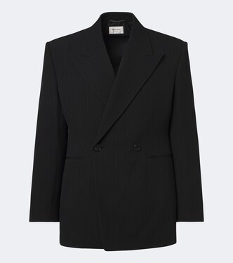 Blazer en laine mélangée à rayures | Saint Laurent