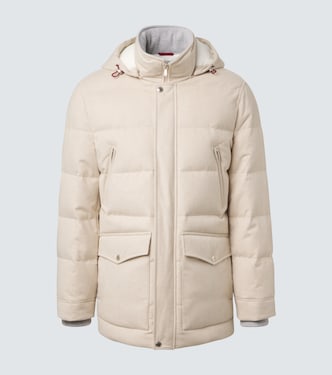 Wool flannel down parka | Brunello Cucinelli