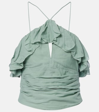 Djimia halterneck cotton-blend voile top | Marant Etoile