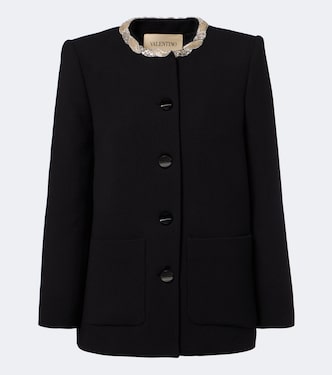 Embellished virgin wool crêpe jacket | Valentino