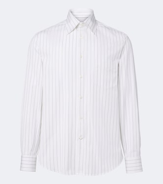 Pinstriped cotton poplin shirt | Brunello Cucinelli