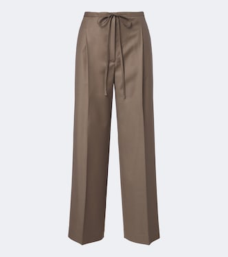 Pleated virgin wool wide-leg pants | Róhe