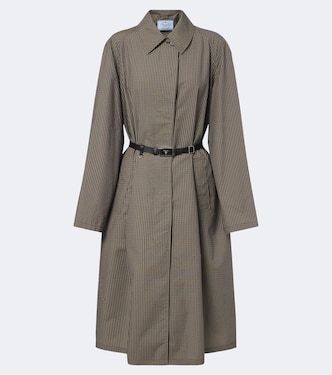 Checked technical trench coat | Prada