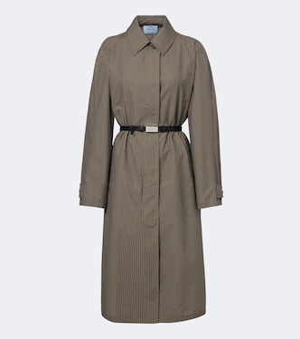 Checked technical trench coat | Prada