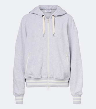 Cotton jersey zip-up hoodie | Brunello Cucinelli