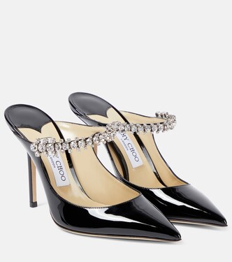 Mules Bing 100 in vernice con cristalli | Jimmy Choo