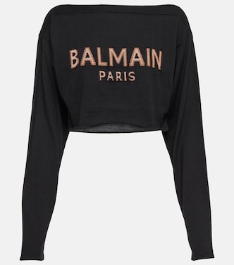 Pull raccourci en laine mélangée | Balmain