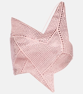 Cropped-Top aus Jersey mit Kristallen | Area