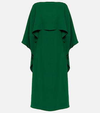 Caped silk crêpe midi dress | Valentino